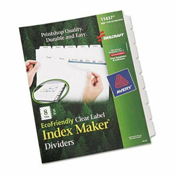 Made-To-Stick 753001 8-Tab Avery Index Dividers  White MA3762272